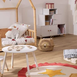 Panier tressé pliable en roseau Lion