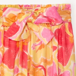 Pantacourt fluide en voile à imprimé fleuri pour fille