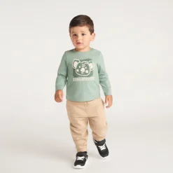 Pantalon bébé garçon coupe jogger uni