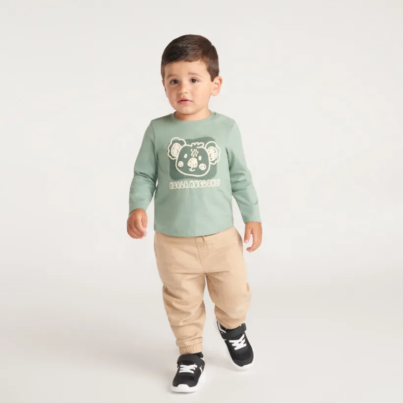 Pantalon bébé garçon coupe jogger uni