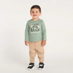 Pantalon bébé garçon coupe jogger uni