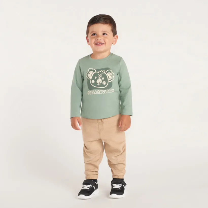 Pantalon bébé garçon coupe jogger uni