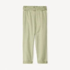 Pantalon brodé cœurs + ceinture à nouer pour bébé fille
