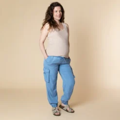 Pantalon cargo de grossesse avec bandeau haut