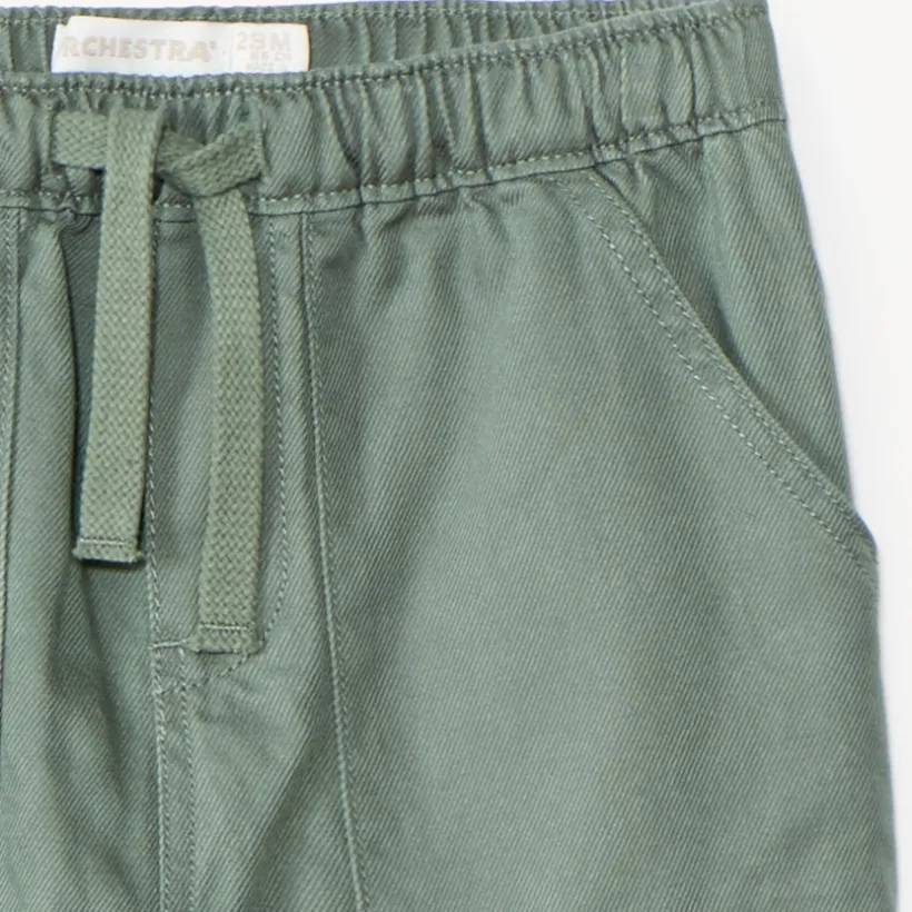 Pantalon cargo en toile unie pour bébé garçon