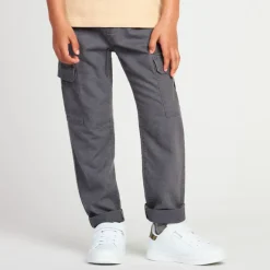 Pantalon cargo en toile unie pour garçon