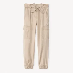 Pantalon cargo en twill avec ceinture pour fille