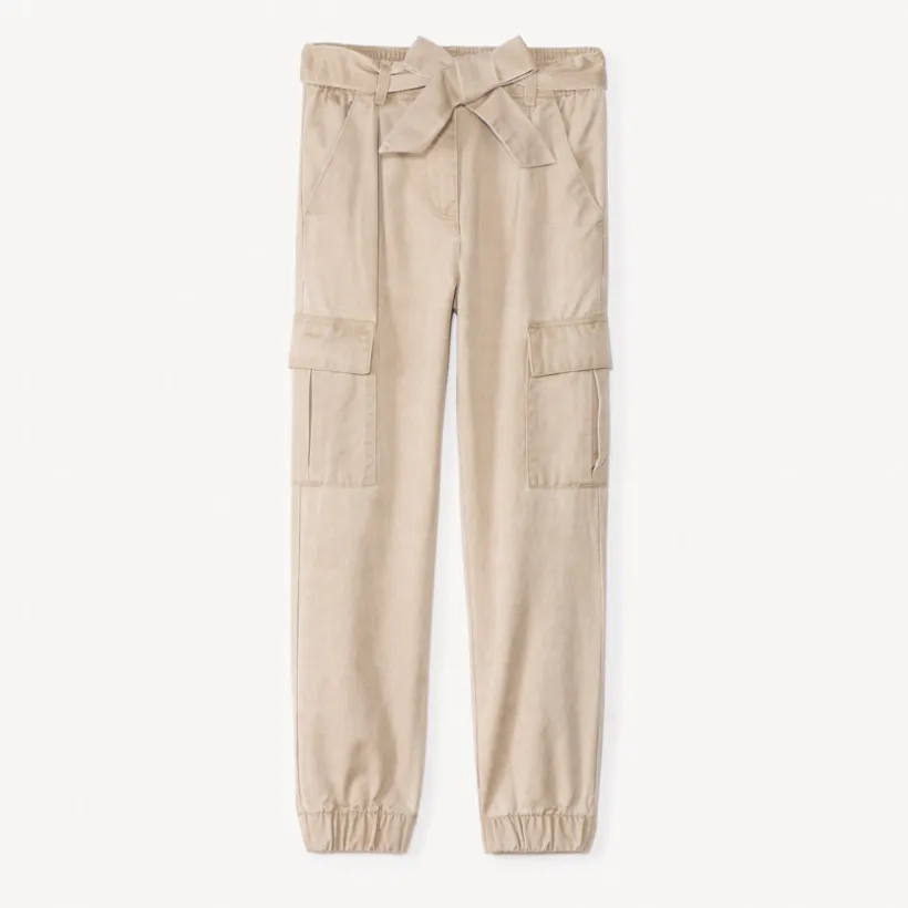 Pantalon cargo en twill avec ceinture pour fille