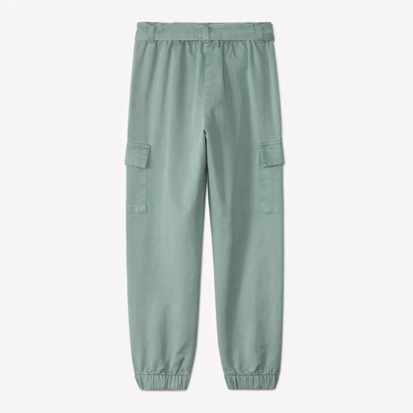 Pantalon cargo en twill uni avec ceinture pour fille