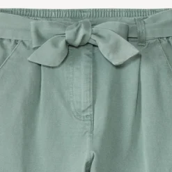 Pantalon cargo en twill uni avec ceinture pour fille