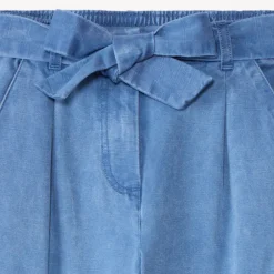 Pantalon cargo en twill uni avec ceinture pour fille