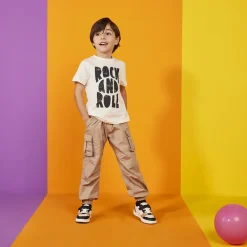 Pantalon cargo style parachute à poches pour garçon