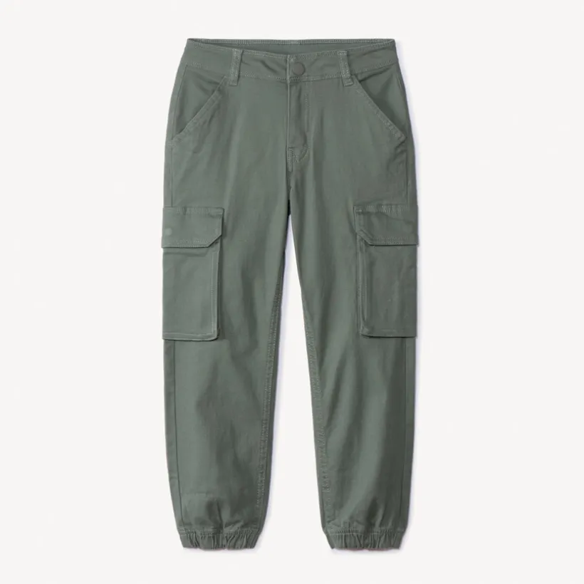 Pantalon cargo uni à poches soufflet pour garçon