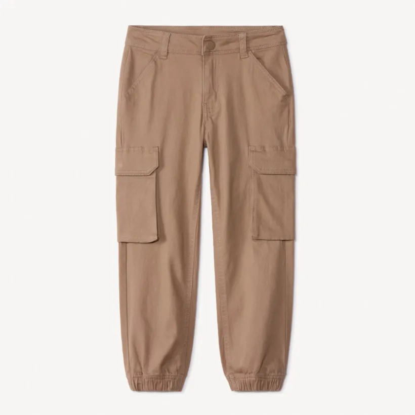 Pantalon cargo uni à poches soufflet pour garçon