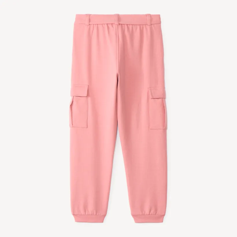 Pantalon de jogging fille coupe cargo avec ceinture à nouer