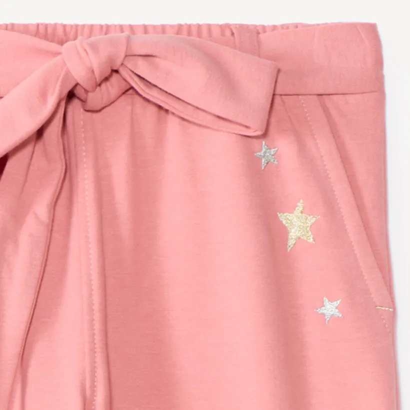 Pantalon de jogging fille coupe cargo avec ceinture à nouer