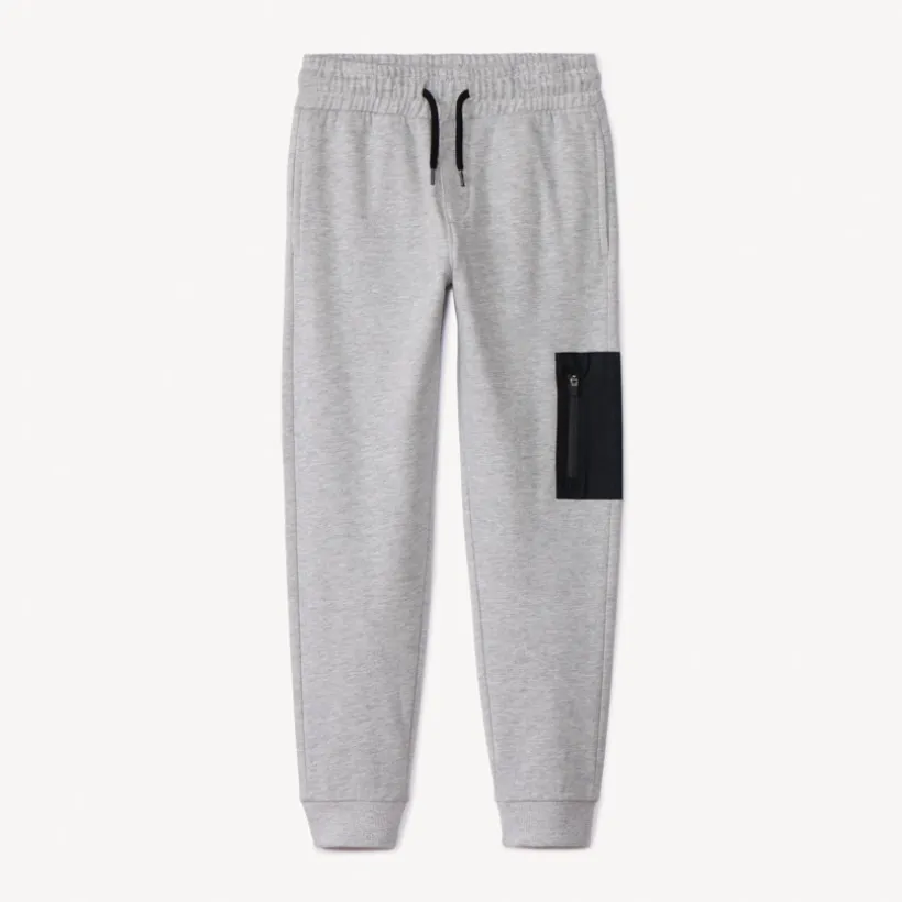 Pantalon de jogging molleton gris chiné pour garçon