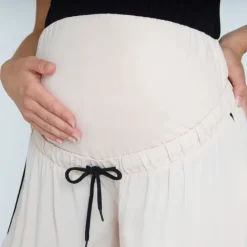 Pantalon de pyjama large et fluide de grossesse avec bandeau haut