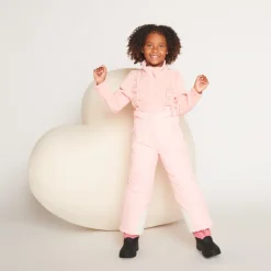 Pantalon de ski uni à bretelles amovibles pour fille