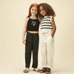 Pantalon droit cargo à poches pour fille