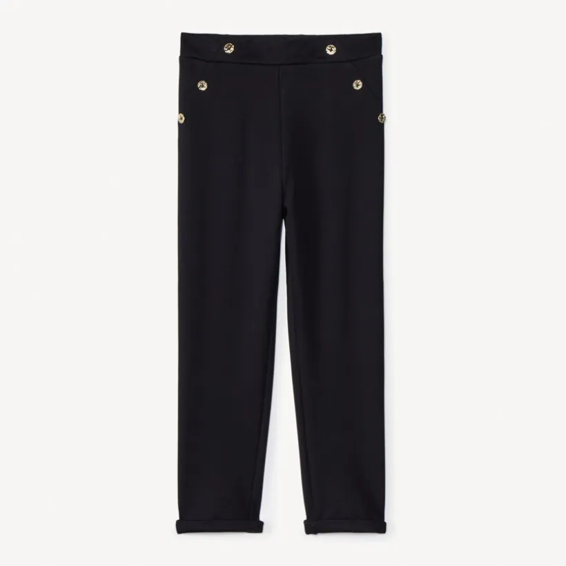 Pantalon effet pont en milano doublé pour fille