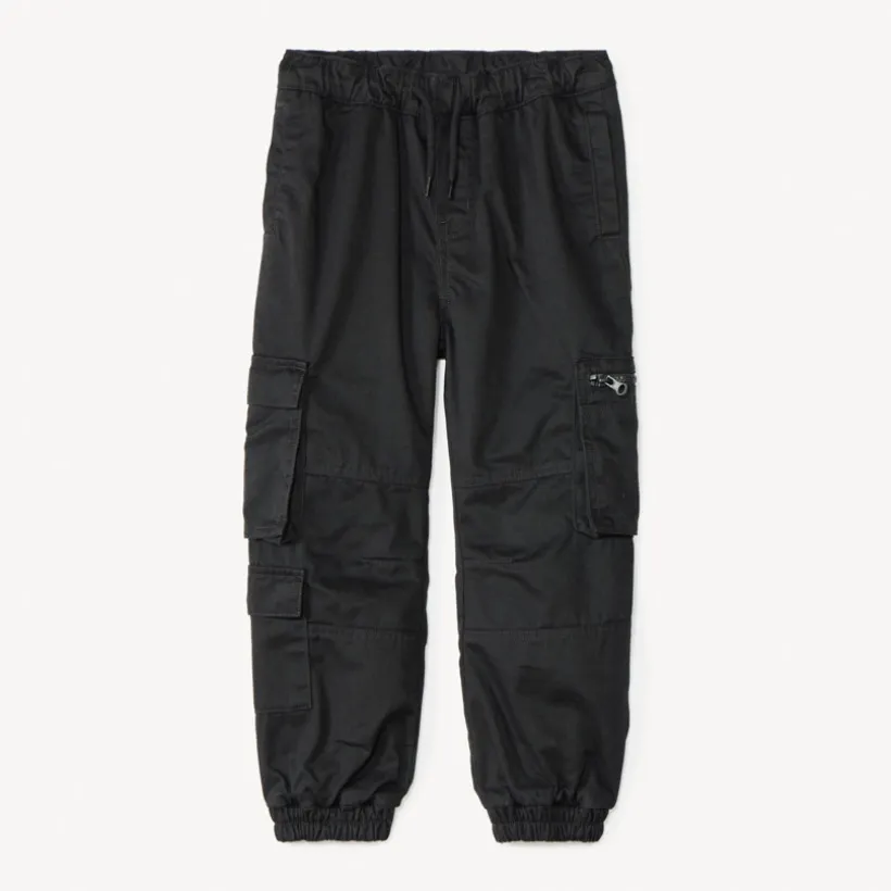 Pantalon en serge style cargo uni doublé pour garçon