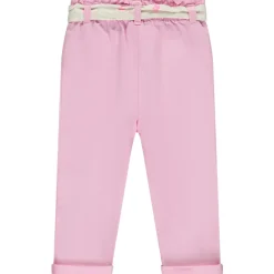 Pantalon en toile avec ceinture imprimée pour bébé fille