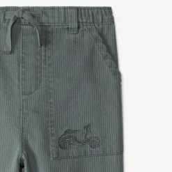 Pantalon en toile uni armurée avec poches pour bébé garçon