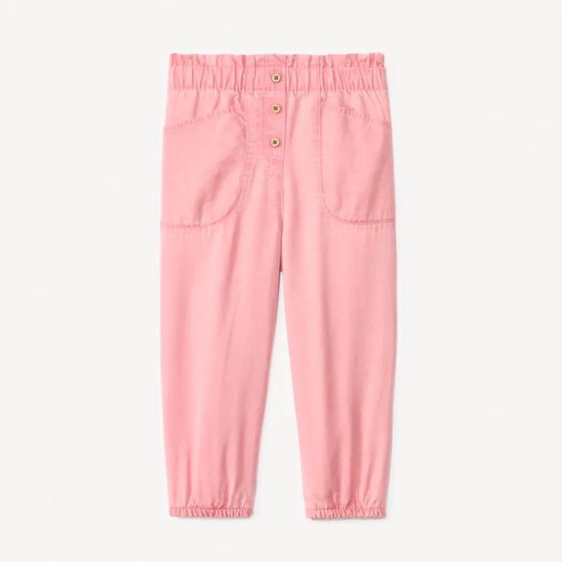 Pantalon en toile unie doublée pour bébé fille
