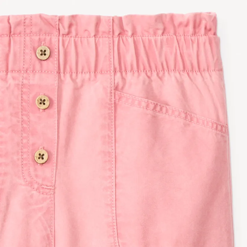 Pantalon en toile unie doublée pour bébé fille
