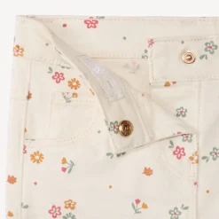 Pantalon en twill avec imprimé fleuri pour bébé fille