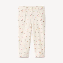 Pantalon en twill avec imprimé fleuri pour bébé fille