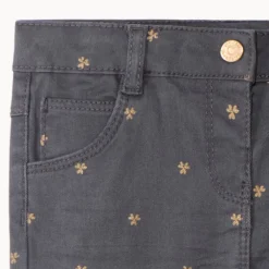 Pantalon en twill avec imprimé fleuri pour bébé fille