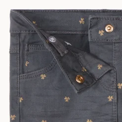 Pantalon en twill avec imprimé fleuri pour bébé fille
