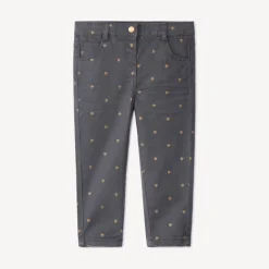 Pantalon en twill avec imprimé fleuri pour bébé fille