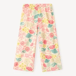 Pantalon fluide en toile imprimé fleuri pour fille