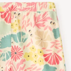 Pantalon fluide en toile imprimé fleuri pour fille