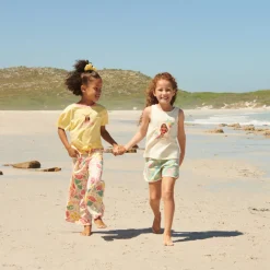 Pantalon fluide en toile imprimé fleuri pour fille