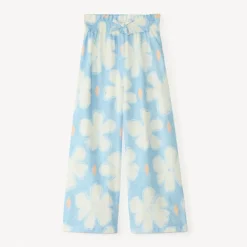 Pantalon fluide et large imprimé fleuri pour fille
