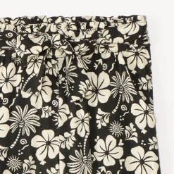 Pantalon fluide à imprimé fleurs exotiques avec ceinture nouée pour fille