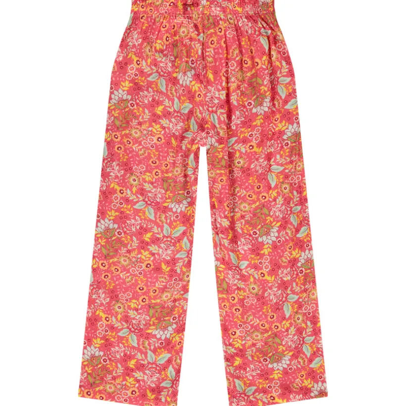 Pantalon fluide imprimé floral et effet torsadé pour fille