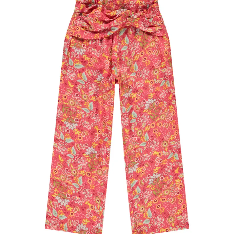 Pantalon fluide imprimé floral et effet torsadé pour fille