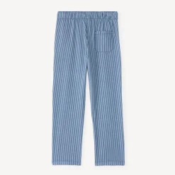 Pantalon garçon baggy toile rayée