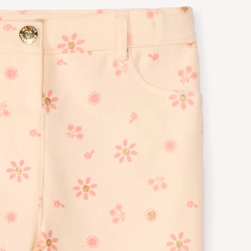 Pantalon imprimé fleurs pailletées pour bébé fille