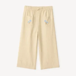Pantalon large avec broderie fleurs pour bébé fille