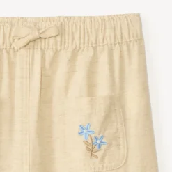 Pantalon large avec broderie fleurs pour bébé fille