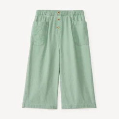 Pantalon large bébé fille à broderie fleurie
