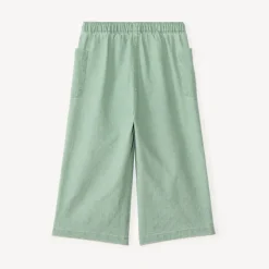 Pantalon large bébé fille à broderie fleurie