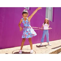 Pantalon large coupe paper bag avec nœud pour fille