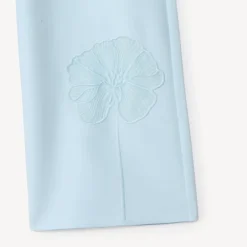Pantalon large à pinces et fleur brodée pour fille